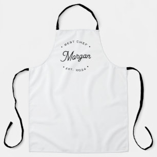Best Chef Modern Retro Typography Personalized Apron
