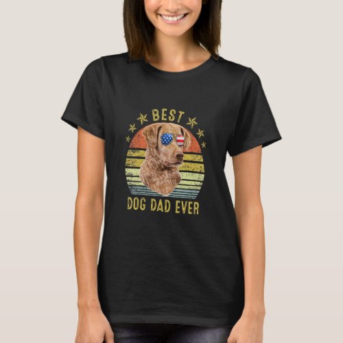 Best Chesapeake Bay Retriever Dad Ever Vintage Dog T_Shirt