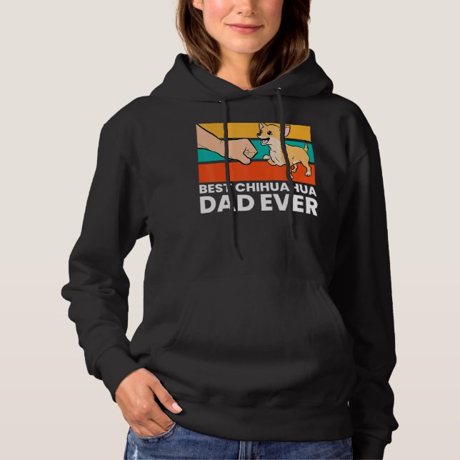 Best Chihuahua Dad Ever Dog Puppy  Cute Retro Hoodie (Front)