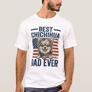 Best Chihuahua Dad Ever Patriotic Dog Shirt Design