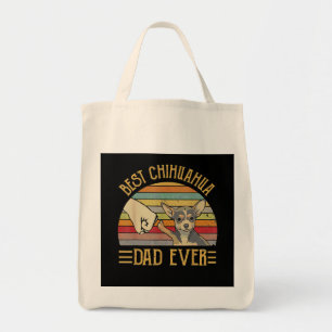 Best Chihuahua Dad Ever Retro Vintage Sunset Tote Bag
