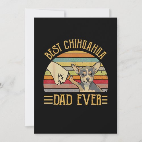 Best Chihuahua Dad Ever Retro Vintage Thank You Card