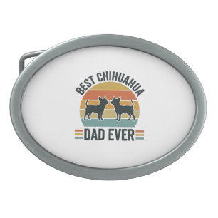Best Chihuahua Dad Ever Vintage Dog Lover Shirt_1 Belt Buckle