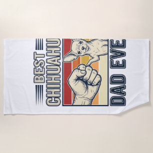 Best Chihuahua Dad Ever Vintage Dog Shirt Design_1 Beach Towel
