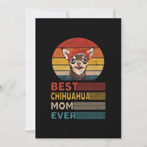 Best Chihuahua Mom Ever Retro Vintage Thank You Card