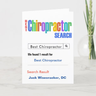 Best Chiropractor Search Letterpress Thank You Card