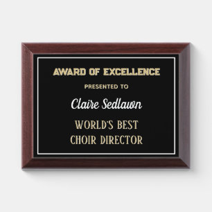 Best CHOIR DIRECTOR Award Plaque