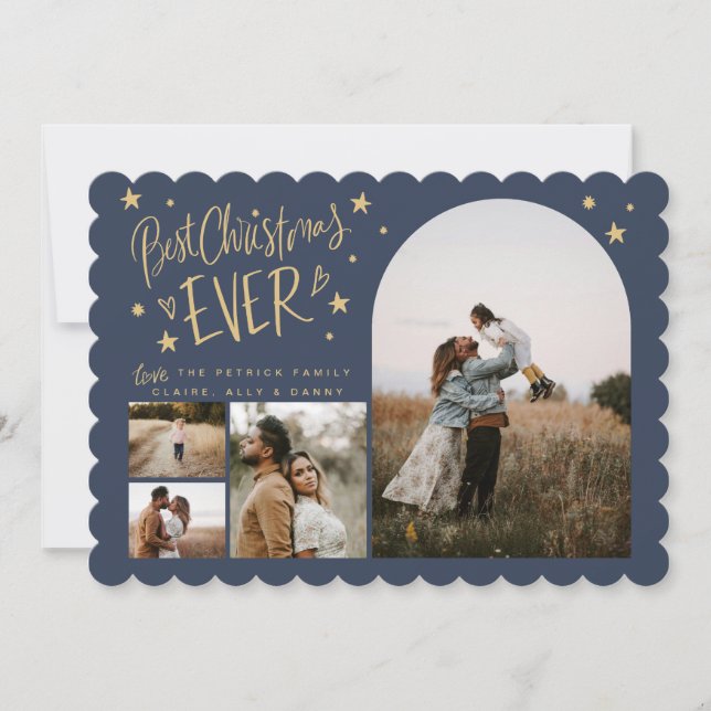 Best Christmas Ever 4-Photo Holiday Card (Front)