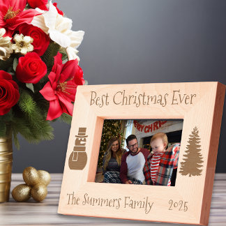 Best Christmas Ever Monogram Dated Engraved Frames