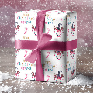 Best Christmas Gift Eva! Funny & Bright Gnome Wrapping Paper Sheets