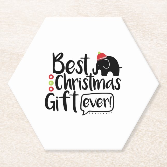 best christmas Gift ever Paper Coaster (Front)