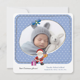 Best Christmas Gift Ever Photo Birth Announcement 