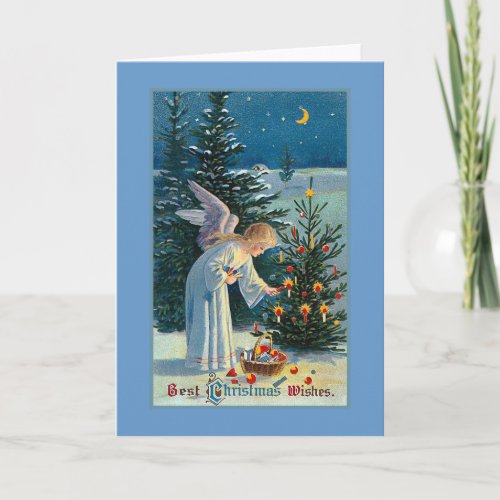 Best Christmas Wishes Vintage Holiday Card