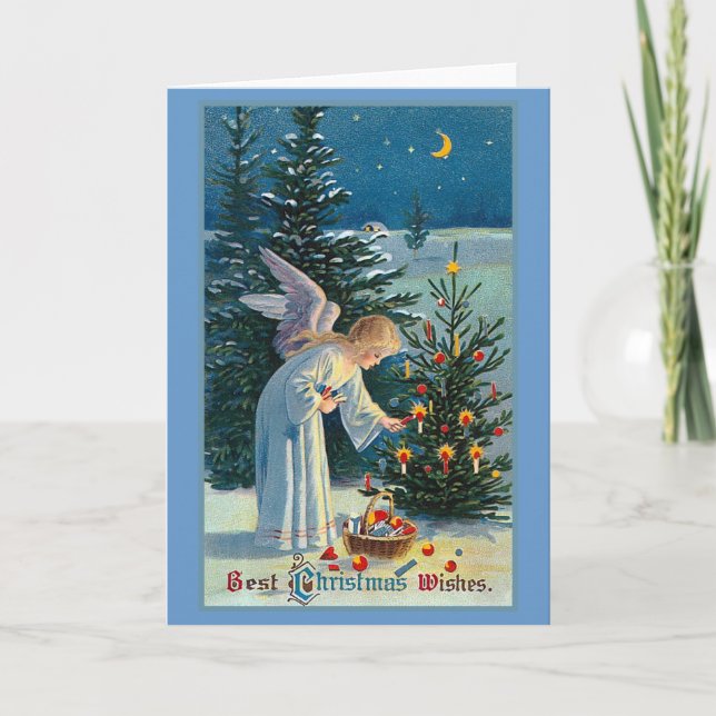 "Best Christmas Wishes" Vintage Holiday Card (Front)