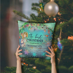 Best Christmas with Grandparents Throw Pillow