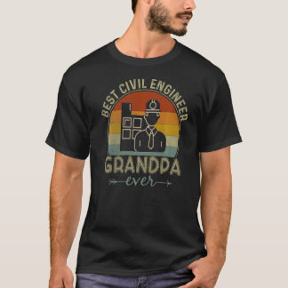 Best Civil Engineer Grandpa Ever Retro Graphic Fat T-Shirt