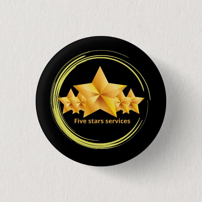 best classic five star service circular  button (Front)