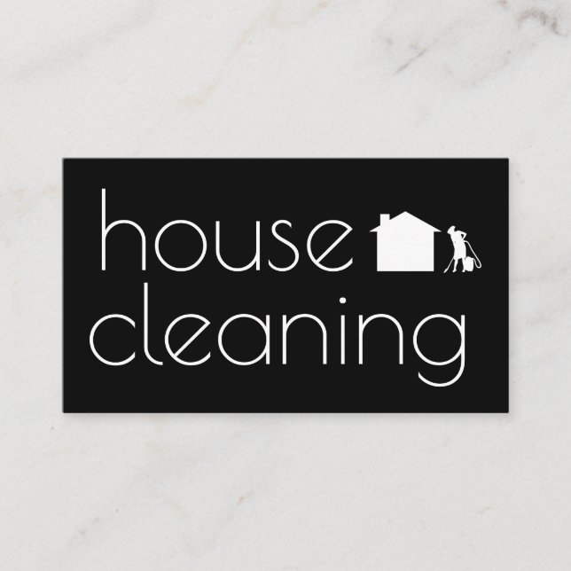 Best Classy House Cleaning Design Business Card (Front)