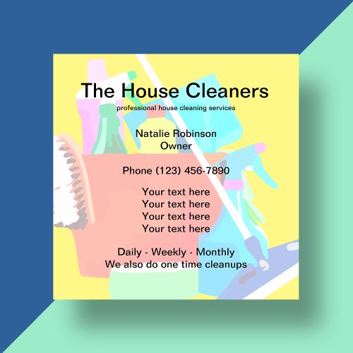 Best Cleaning Service Modern Square Business Card