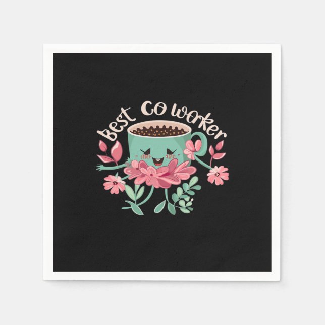 Best Co-Worker, Colleague Gift, Best Coworker Gift Napkins (Front)