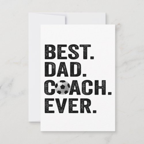 Best Coach Dad Ever Fathers Day Soccer Sport Gift Thank You Card