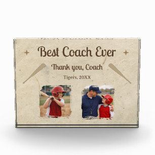 Best Coach Ever 2 Photo Coach Gift Keepsake Block