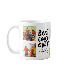 Best coach ever 7 photo collage team gift coffee mug