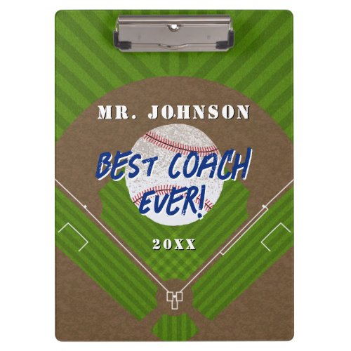 Best Coach Ever Baseball Clipboard