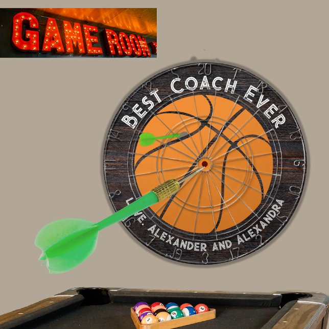 Best  Coach Ever Basketball   Dart Board (Creator Uploaded)