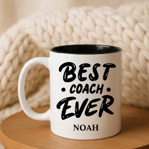 Best Coach Ever – Custom Name Gift Two-Tone Coffee Mug