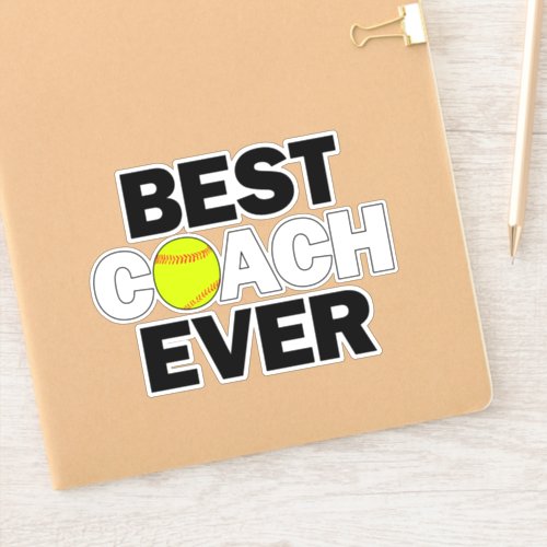 BEST COACH EVER Fastpitch Softball Coachs Sports Sticker