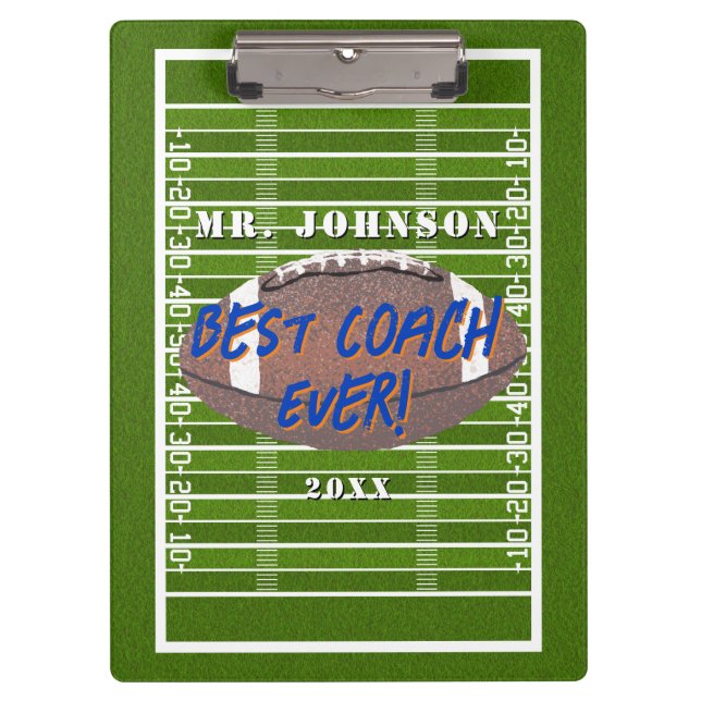 Best Coach Ever Football Clipboard (Front)