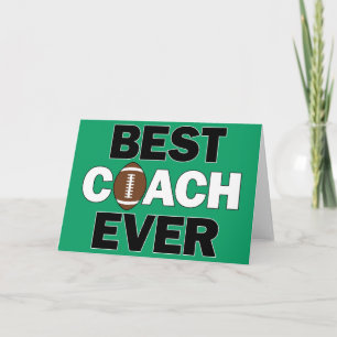 Best Coach Ever Football Coaches Sports Team Letterpress Thank You Card