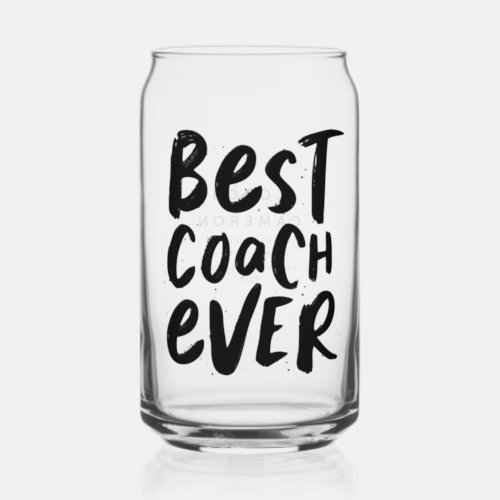Best coach ever fun black personalized sports gift can glass