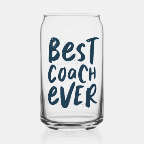 Best coach ever fun navy personalized sports gift can glass