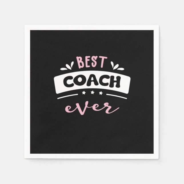 Best Coach Ever Gift Idea Napkins (Front)