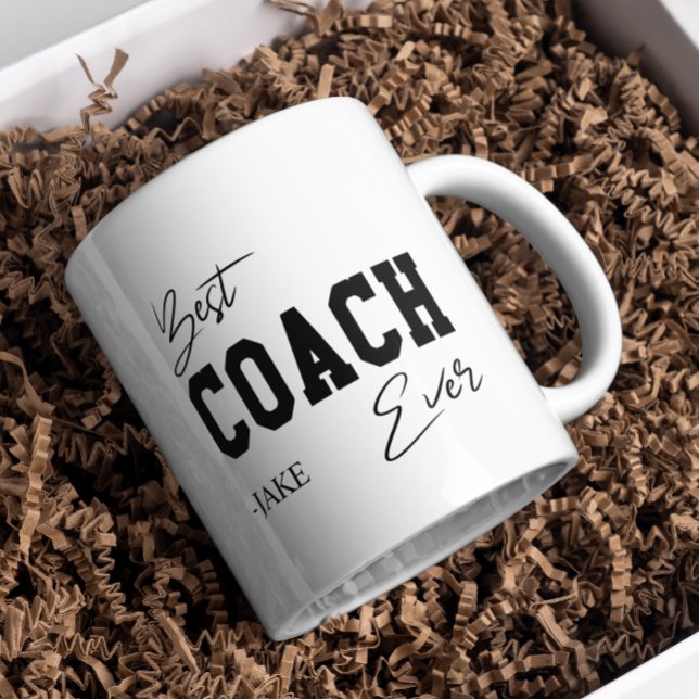 Best Coach Ever Personalized  Appreciation Gift  Two-Tone Coffee Mug (Creator Uploaded)