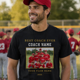 Best Coach Ever Photo Team Sports Gift T-Shirt