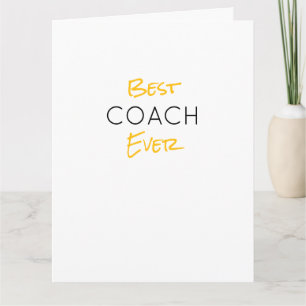 Best Coach Ever Team Colors School Sports Motto Card