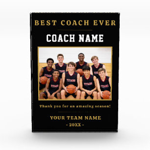 Best Coach Ever Team Photo Basketball Acrylic Award