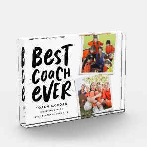 Best coach ever two photo team thank you black acrylic award