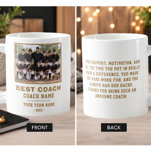 Best Coach Team Name Photo Thank you Coffee Mug