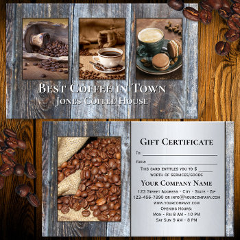 Best Coffee In Town Your Photos Gift Certificate by sunnysites at Zazzle
