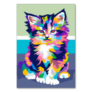 Best Colorful Cat Art Table Number