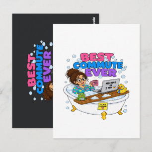  Best Commute Ever Funny Work From Home Design Postcard
