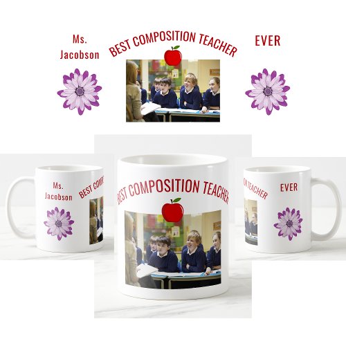 Best Composition Teacher Name Photo Appreciation Coffee Mug