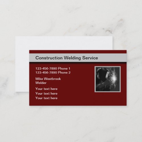 Best Construction Welding Service Business Cards