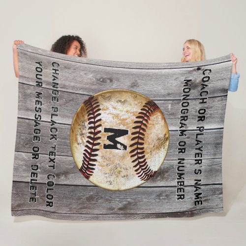 Best Cool Rustic Personalized Baseball Coach Gifts Fleece Blanket