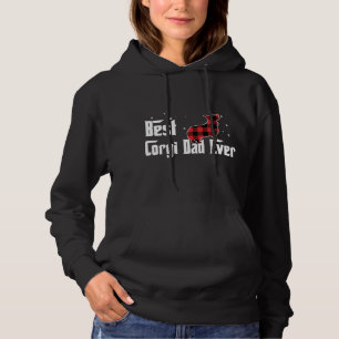 Best Corgi Dad Ever Red Plaid Christmas For Dog Lo Hoodie