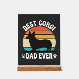 Best Corgi Dad Ever Retro Dog Acrylic Sign